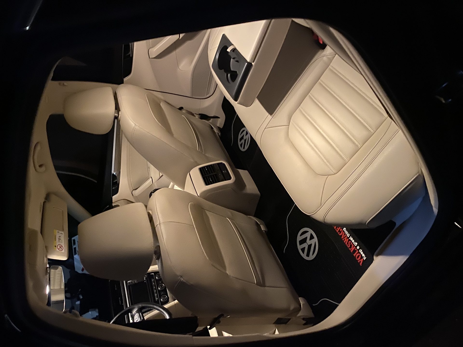 Cream leather interior of Atlantic Tours Volkswagen Passat